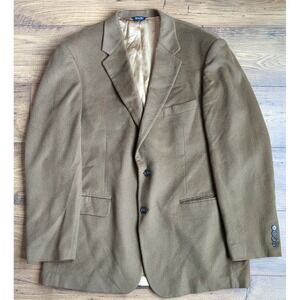 Haspel Blazer‎ Sport Coat Jacket Mens Brown 100% Cashmere Two Button Lined 44L